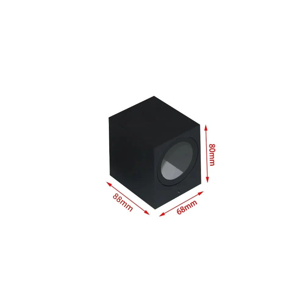 Ahana LED Wall Lamp Indoor And Outdoor Ready Up And Down - Black Square