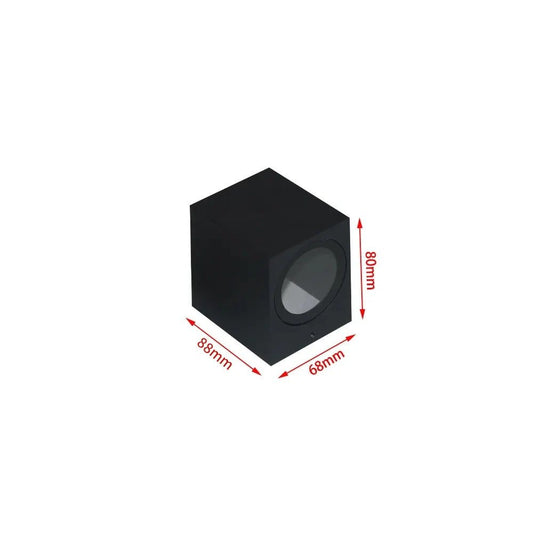 Ahana LED Wall Lamp Indoor And Outdoor Ready Up And Down - Black Square