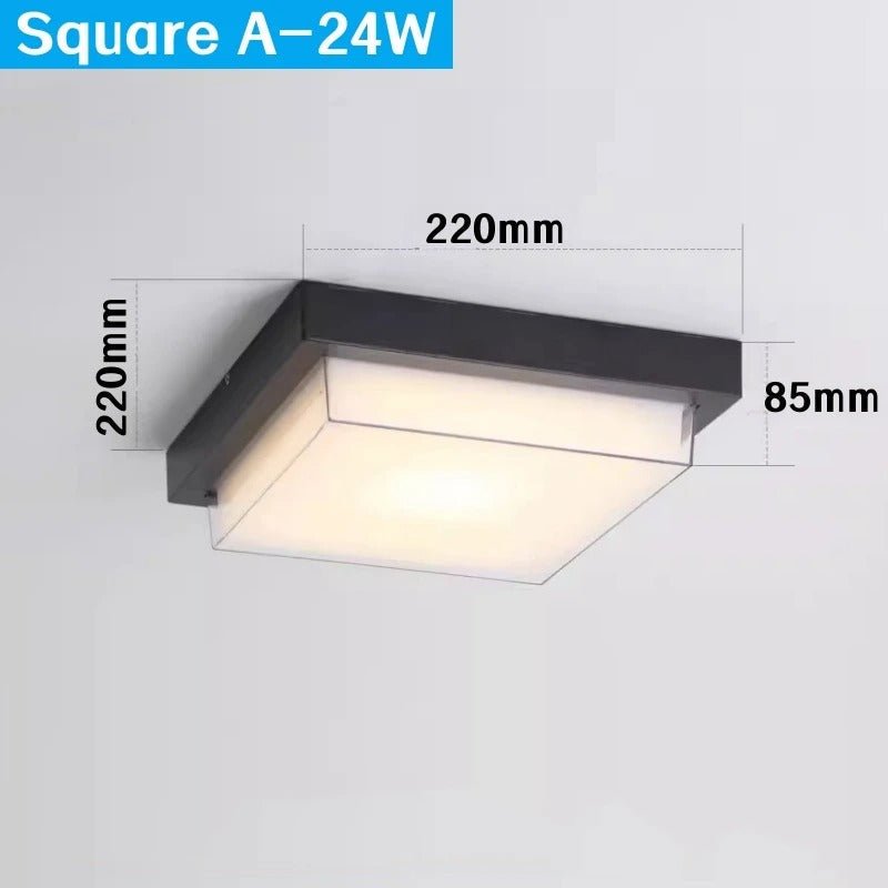 Alaya LED Outdoor Ceiling Light IP65 Waterproof Aluminum - Square A 24W