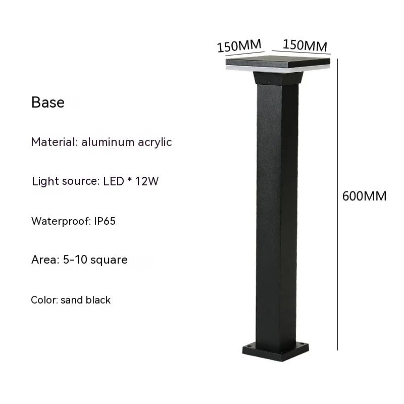 Indie LED Lawn Lamp IP65 Waterproof 30cm and 60cm Sizes - 60cm square