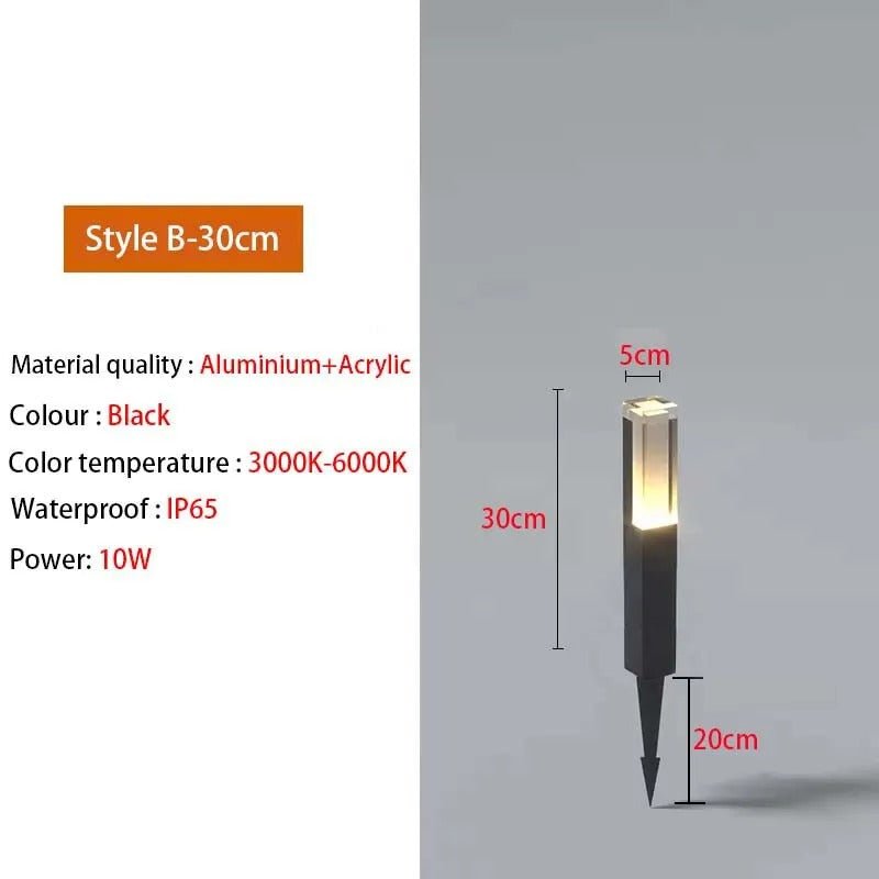 Mara LED Lawn Light 10W IP65 Waterproof Aluminum Body - Style B - 30cm