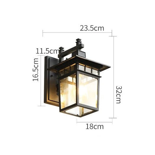 Paityn Outdoor Wall Lamp Waterproof Construction Glass Shade - 004 - b