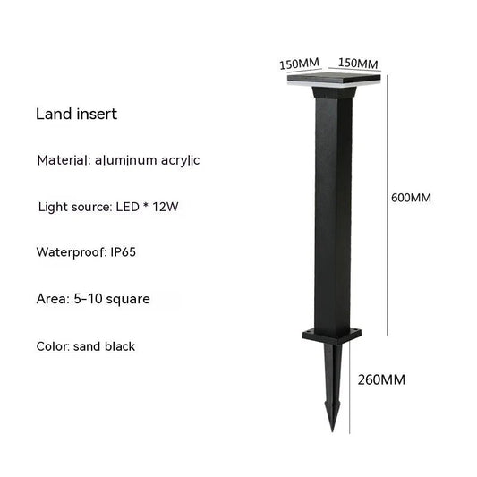 Indie LED Lawn Lamp IP65 Waterproof 30cm and 60cm Sizes - 60CM square insert