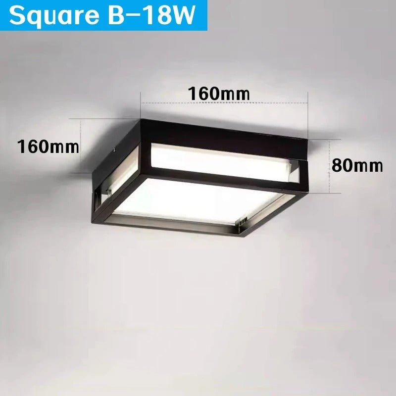 Alaya LED Outdoor Ceiling Light IP65 Waterproof Aluminum - Square B 18W