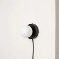 Nalani Wall Lamp Frosted Glass Plug In Design LED Bulb - With Plug - Black