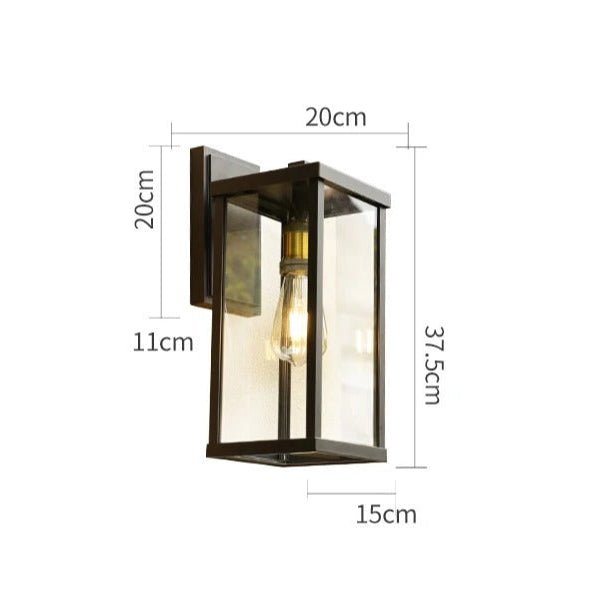 Paityn Outdoor Wall Lamp Waterproof Construction Glass Shade - 005 - a