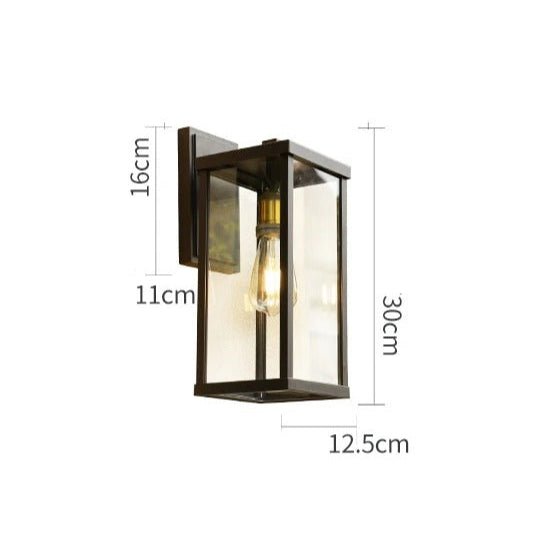 Paityn Outdoor Wall Lamp Waterproof Construction Glass Shade - 005 - b