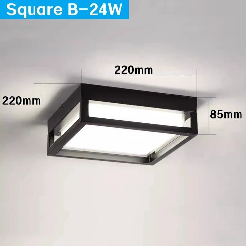 Alaya LED Outdoor Ceiling Light IP65 Waterproof Aluminum - Square B 24W