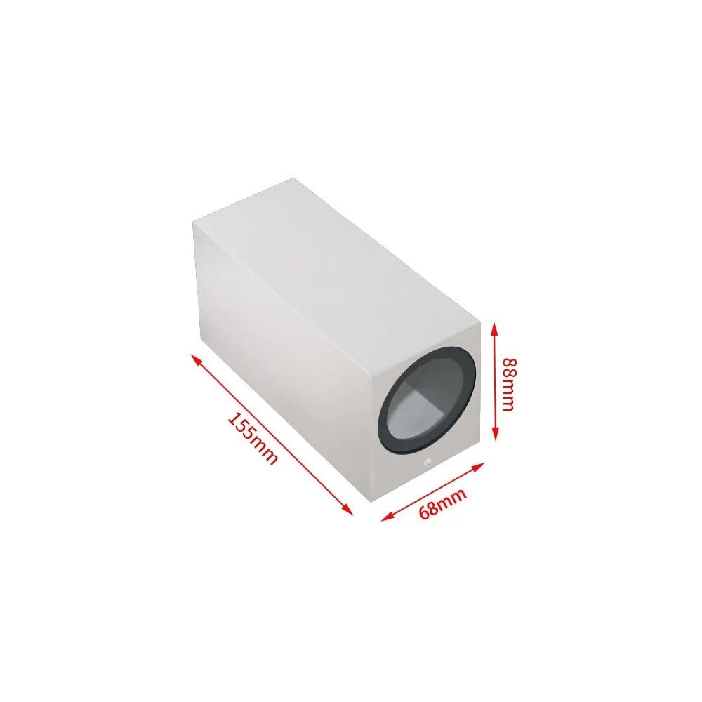 Ahana LED Wall Lamp Indoor And Outdoor Ready Up And Down - White Square B