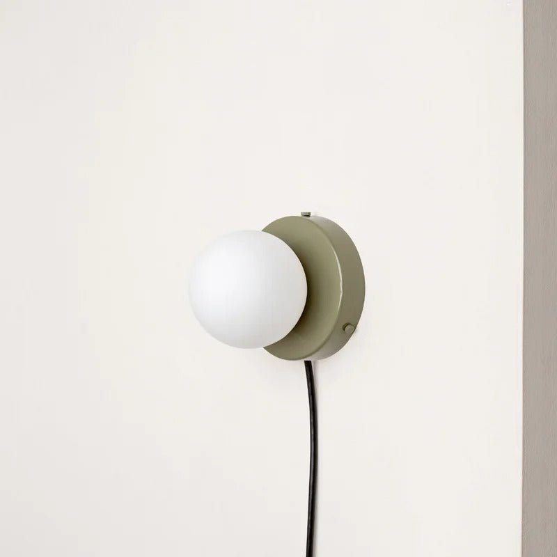 Nalani Wall Lamp Frosted Glass Plug In Design LED Bulb - With Plug - Green