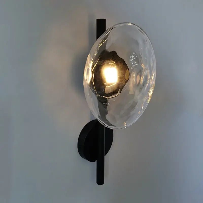 Taytum Wall Lamp Nordic Design Clear Glass Metal Body - A - Smoke grey glass - Gold base