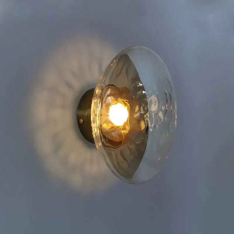 Taytum Wall Lamp Nordic Design Clear Glass Metal Body - A - Smoke grey glass - Gold base