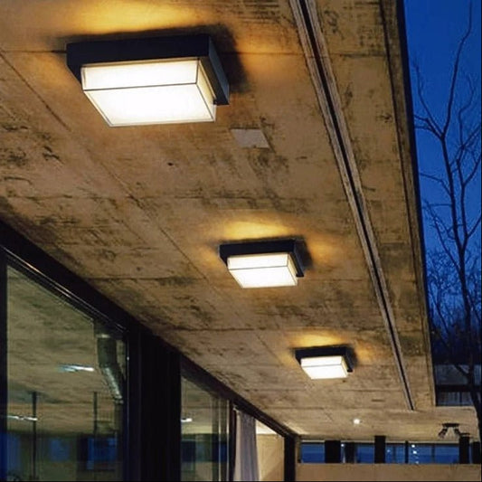 Alaya LED Outdoor Ceiling Light IP65 Waterproof Aluminum - Round Small