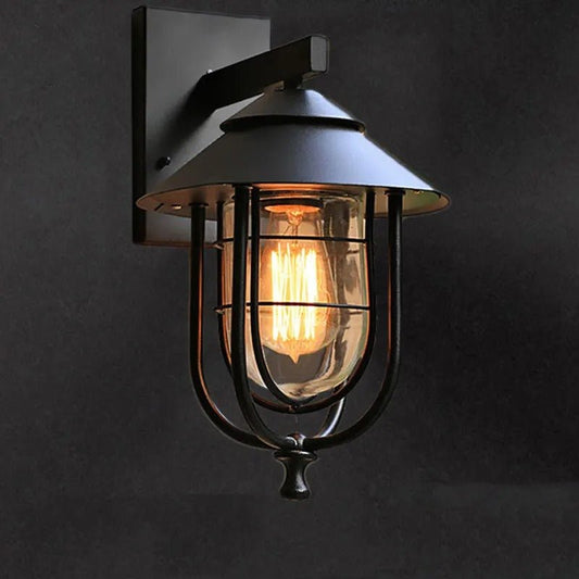 Bentley Outdoor Wall Lamp Waterproof Iron Clear Glass - 