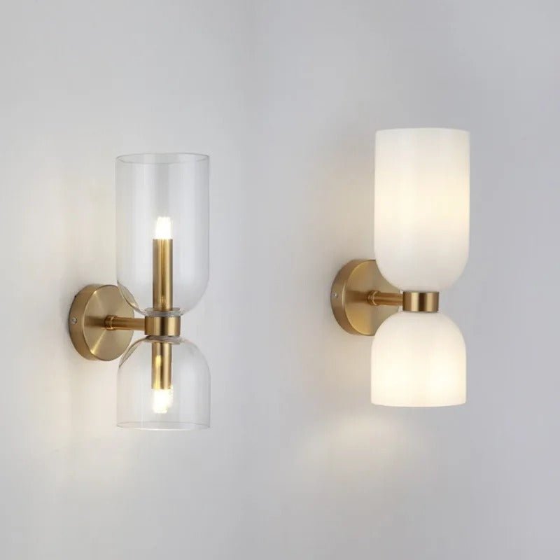 Bello Wall Lamp Two Glass Shades Energy Efficient LED - White