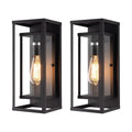 Kaelani Outdoor Wall Lamps Set of Two Clear Tempered Glass - 