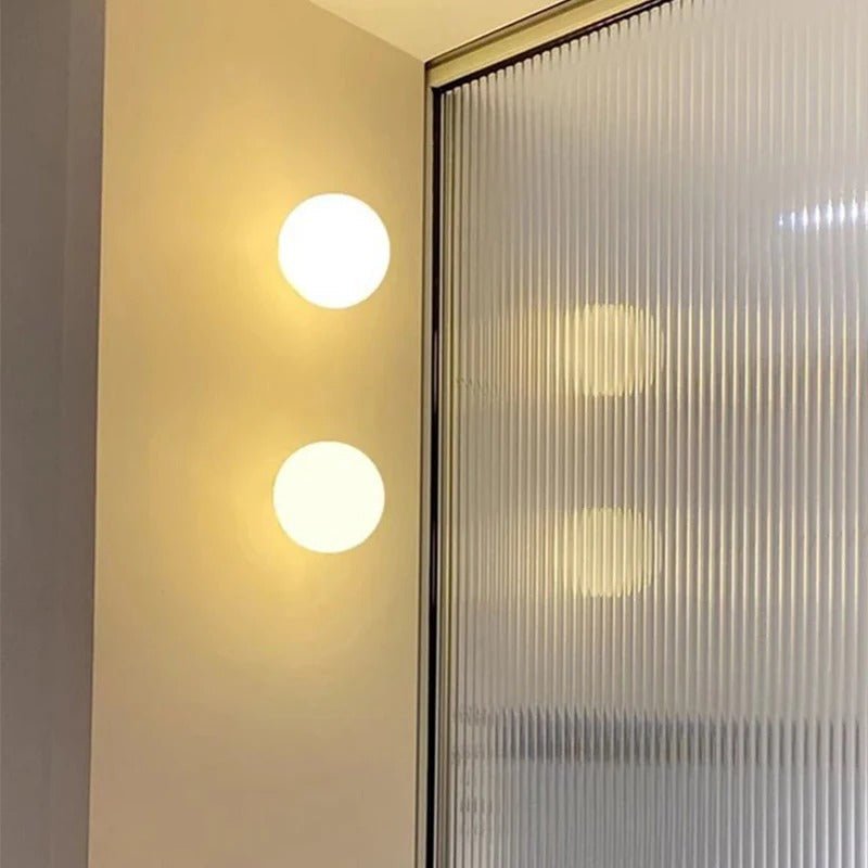 Globa Ceiling Lamp White Glass Shade Sconce Design - Dia 15cm