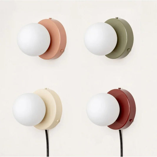 Nalani Wall Lamp Frosted Glass Plug In Design LED Bulb - No Plug - Green