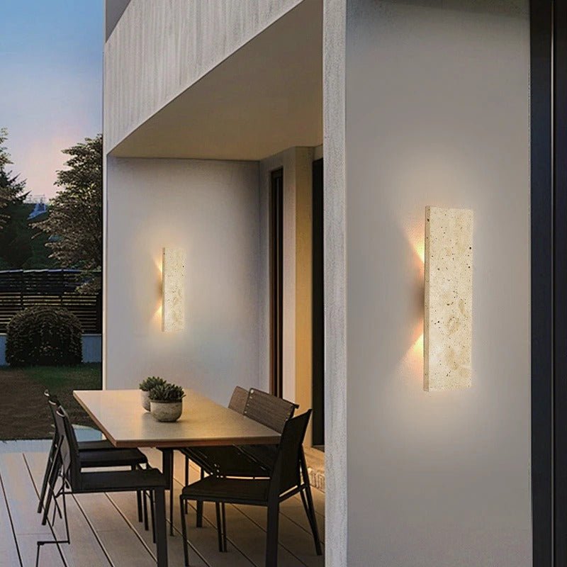 Adira Wall Lamp LED Real Stone Exterior IP44 Rated - 42cm