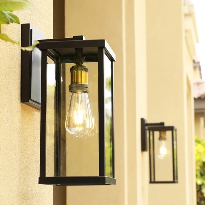 Paityn Outdoor Wall Lamp Waterproof Construction Glass Shade - 004 - a