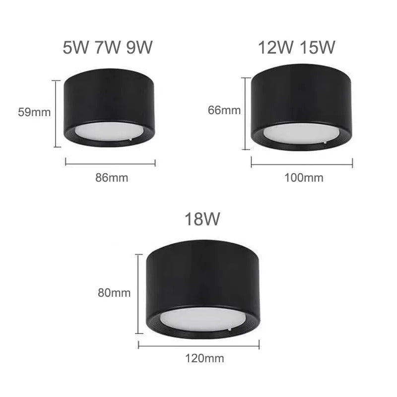 Emberlynn Surface Mounted Downlight Black Or White Kitchens - Black