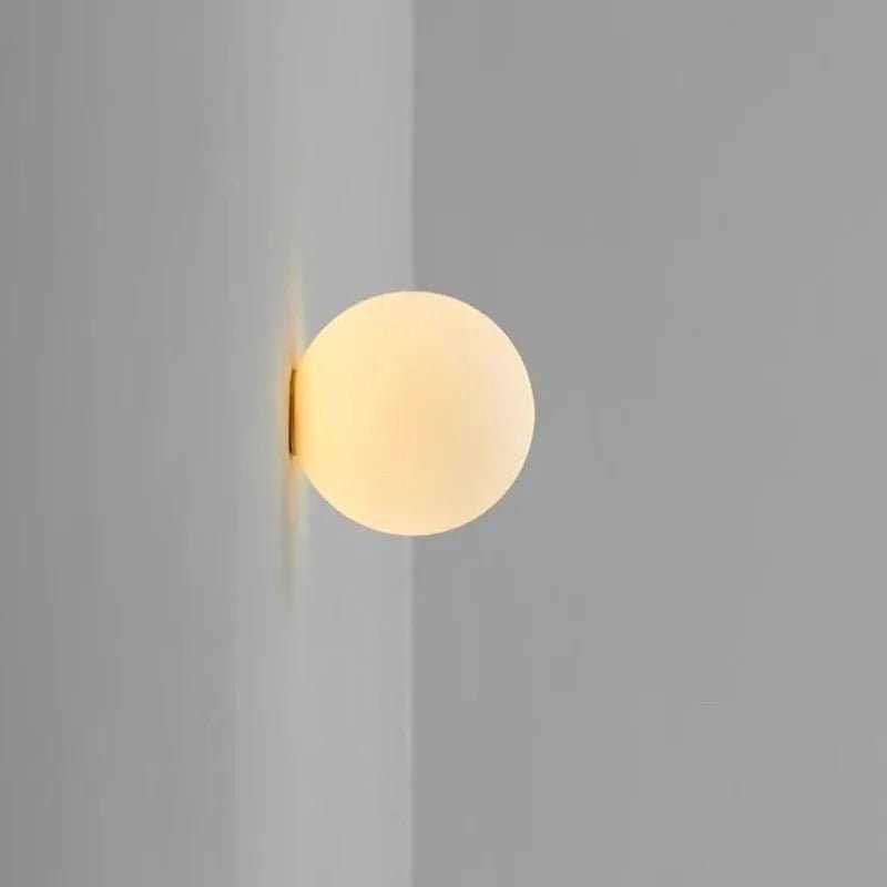 Globa Ceiling Lamp White Glass Shade Sconce Design - Dia 18cm