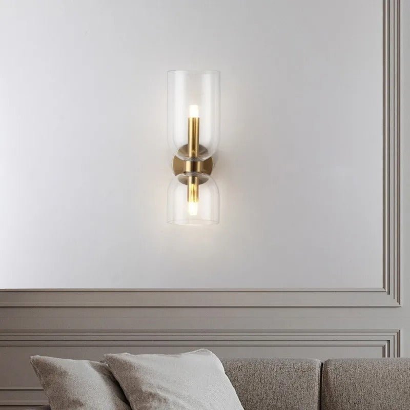 Bello Wall Lamp Two Glass Shades Energy Efficient LED - Clear