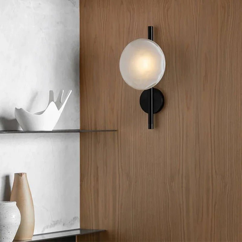 Taytum Wall Lamp Nordic Design Clear Glass Metal Body - A - Smoke grey glass - Gold base