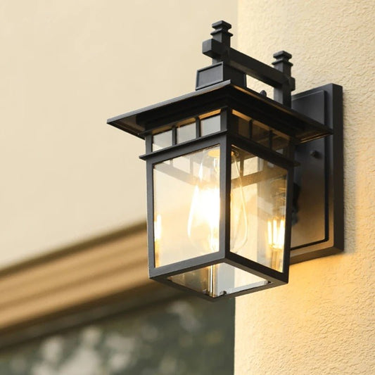 Paityn Outdoor Wall Lamp Waterproof Construction Glass Shade - 004 - a