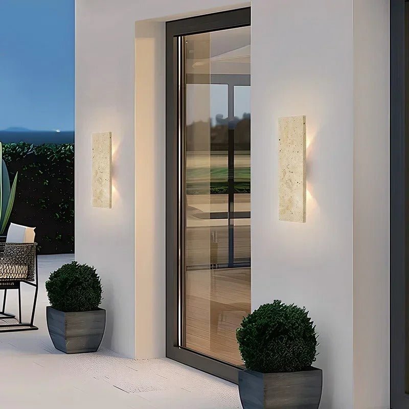 Adira Wall Lamp LED Real Stone Exterior IP44 Rated - 42cm