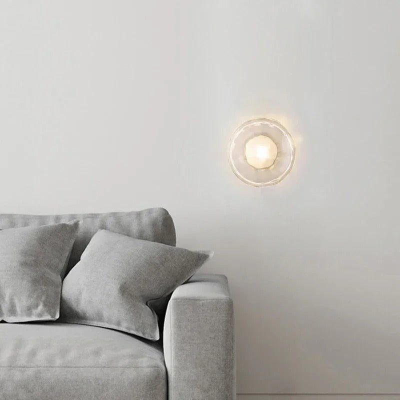 Taytum Wall Lamp Nordic Design Clear Glass Metal Body - A - Smoke grey glass - Gold base