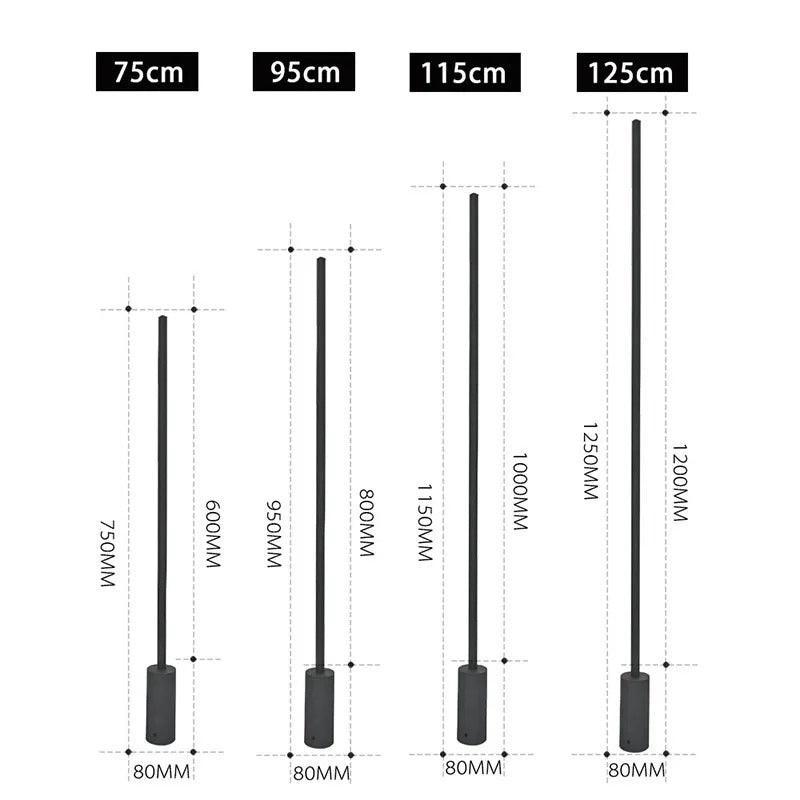 Kenzie LED Lawn Light Stainless Steel Aluminum IP65 - 6W 750MM