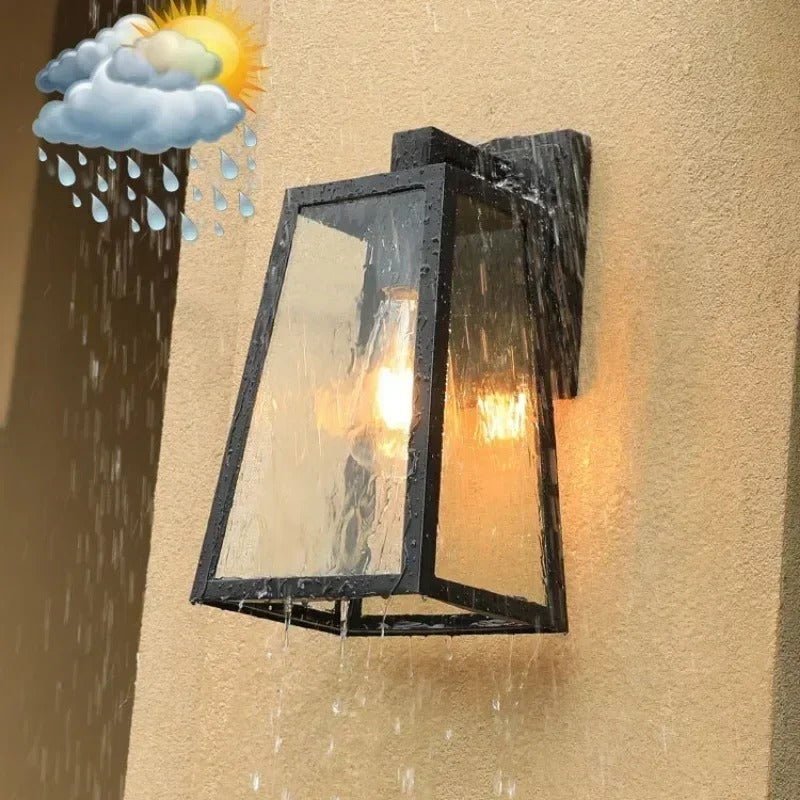 Nahomi Outdoor Wall Lamp Thickened Aluminum All Weather - Glass