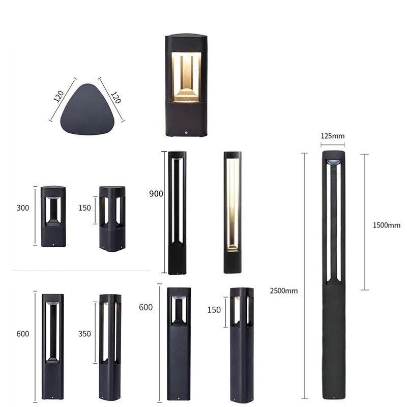 Bellamey LED Bollard Light IP65 Waterproof Black Aluminum - 30cm ground insert