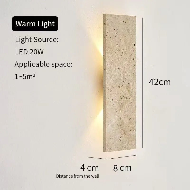 Adira Wall Lamp LED Real Stone Exterior IP44 Rated - 42cm