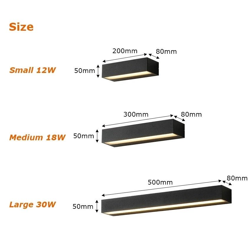 Ailyn LED Wall Light IP65 Exterior Aluminum Alloy Body - 30cm - 20W