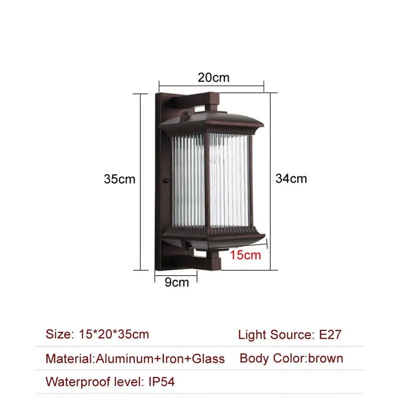 Rachael Outdoor Wall Lamp Weather Resistant Aluminum Frame - 