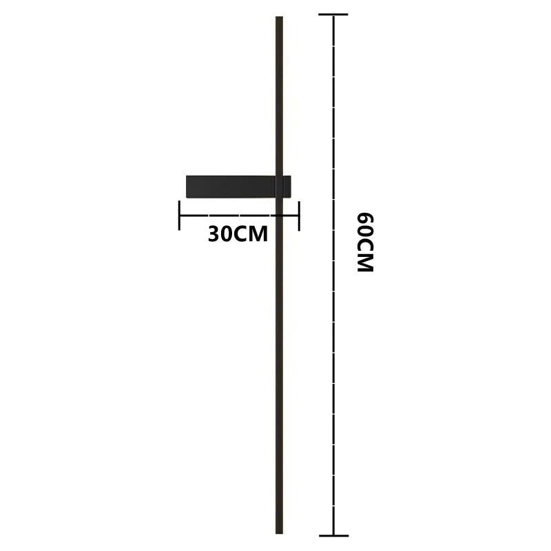 Aida LED Wall Lamp Outdoor Light IP65 Waterproof Aluminum - Black 60CM