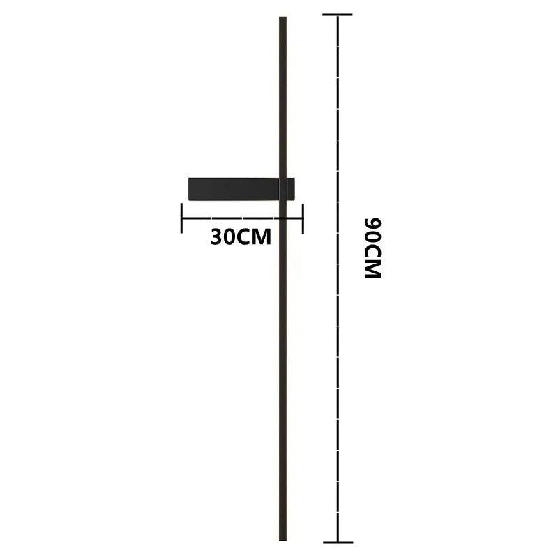 Aida LED Wall Lamp Outdoor Light IP65 Waterproof Aluminum - Black 90CM