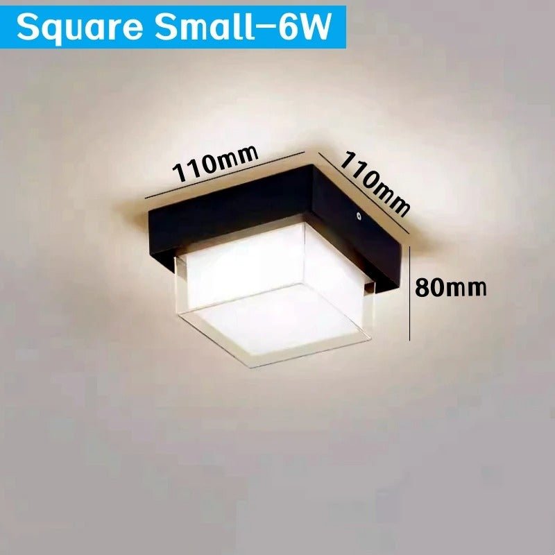Alaya LED Outdoor Ceiling Light IP65 Waterproof Aluminum - Square Small