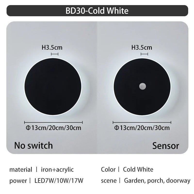 Alessa LED Outdoor Wall Light IP65 Waterproof Aluminum - Cold White