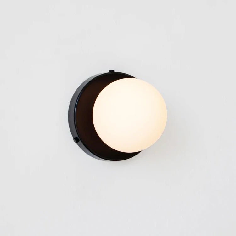 Nalani Wall Lamp Frosted Glass Plug In Design LED Bulb - No Plug - Black