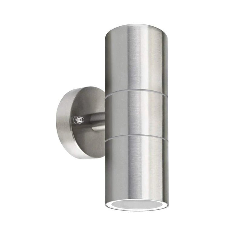 Adalee Outdoor Wall Lamp Weatherproof LED Up Down Light - 2 Head Sliver