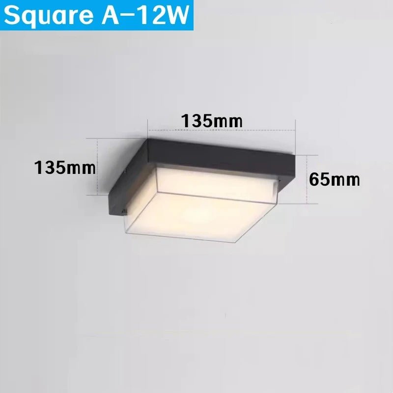 Alaya LED Outdoor Ceiling Light IP65 Waterproof Aluminum - Square A 12W