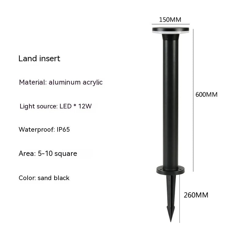 Indie LED Lawn Lamp IP65 Waterproof 30cm and 60cm Sizes - 60CM circular insert