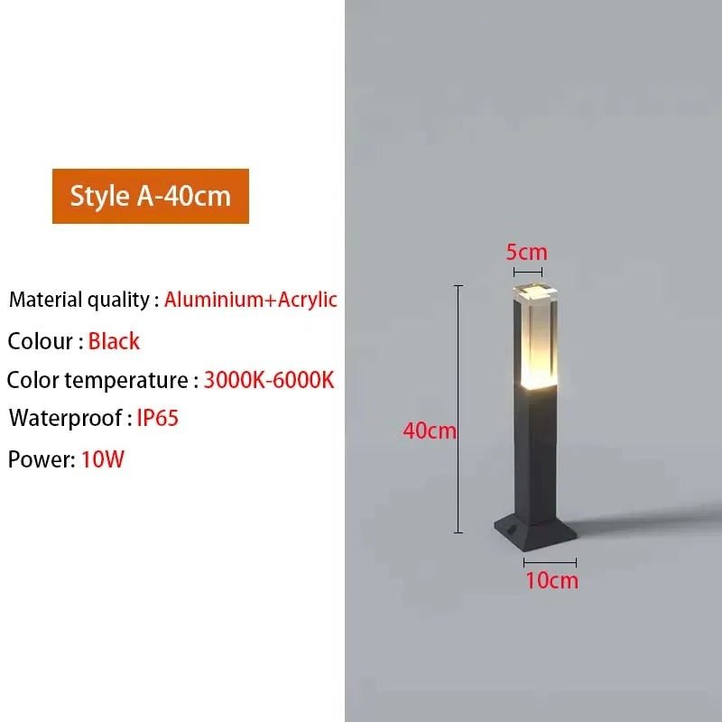 Mara LED Lawn Light 10W IP65 Waterproof Aluminum Body - Style A - 40cm