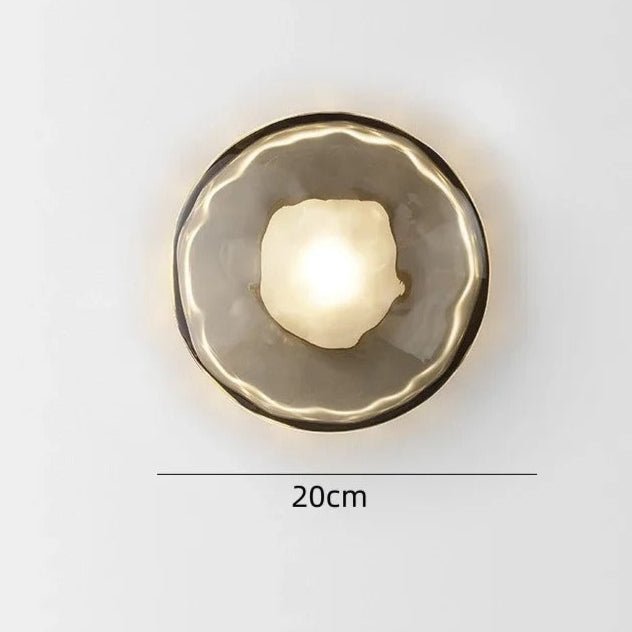 Taytum Wall Lamp Nordic Design Clear Glass Metal Body - A - Smoke grey glass