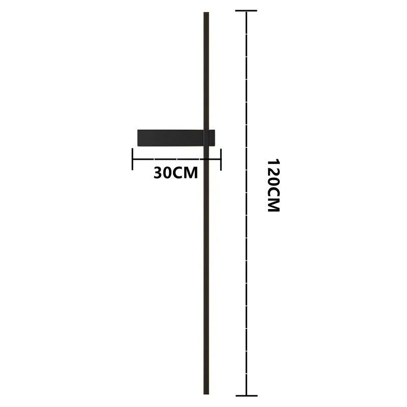 Aida LED Wall Lamp Outdoor Light IP65 Waterproof Aluminum - Black 120CM