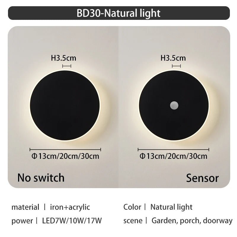 Alessa LED Outdoor Wall Light IP65 Waterproof Aluminum - Natural light