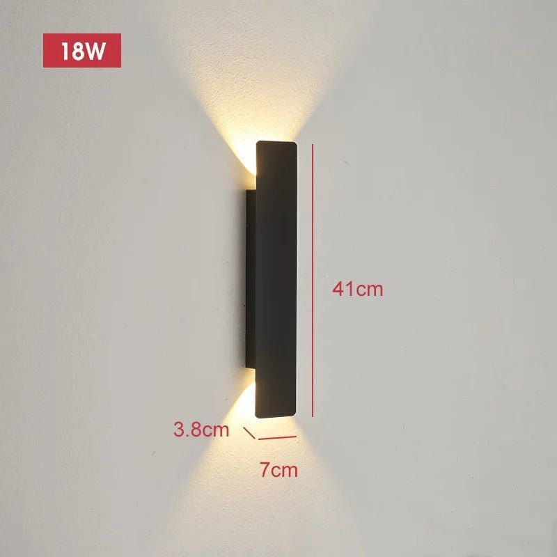 Alejandra Outdoor Wall Light IP65 18W LED Nordic Design - 41cm - black body - 18w